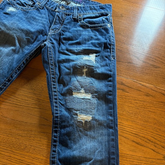 NWOT Cruel Denim‎ Blake Women's Blue Distressed Straight Leg Jeans Size 28 5R - Picture 4 of 11